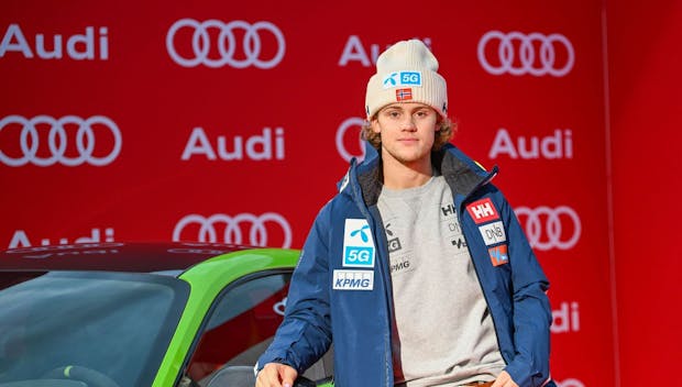Norway's Lucas Braathen during the Audi FIS Alpine Ski World Cup on October 26, 2023 in Soelden, Austria. (Photo by