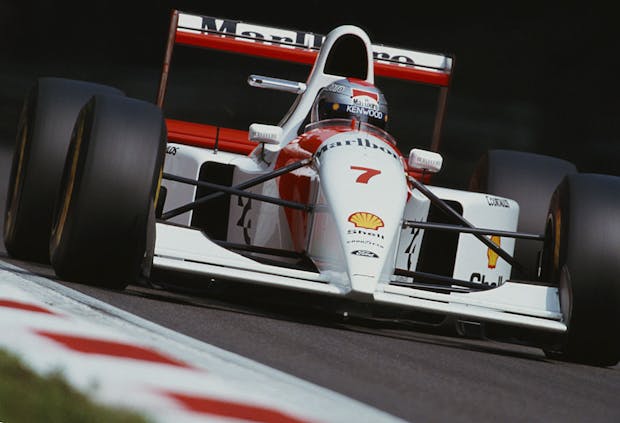 Michael Andretti drives the #7 Marlboro McLaren McLaren MP4/8 Ford HBE7 V8 during the Italian Grand Prix on 12 September 1993 at the Autodromo Nazionale Monza. (Pascal Rondeau/Getty Images)