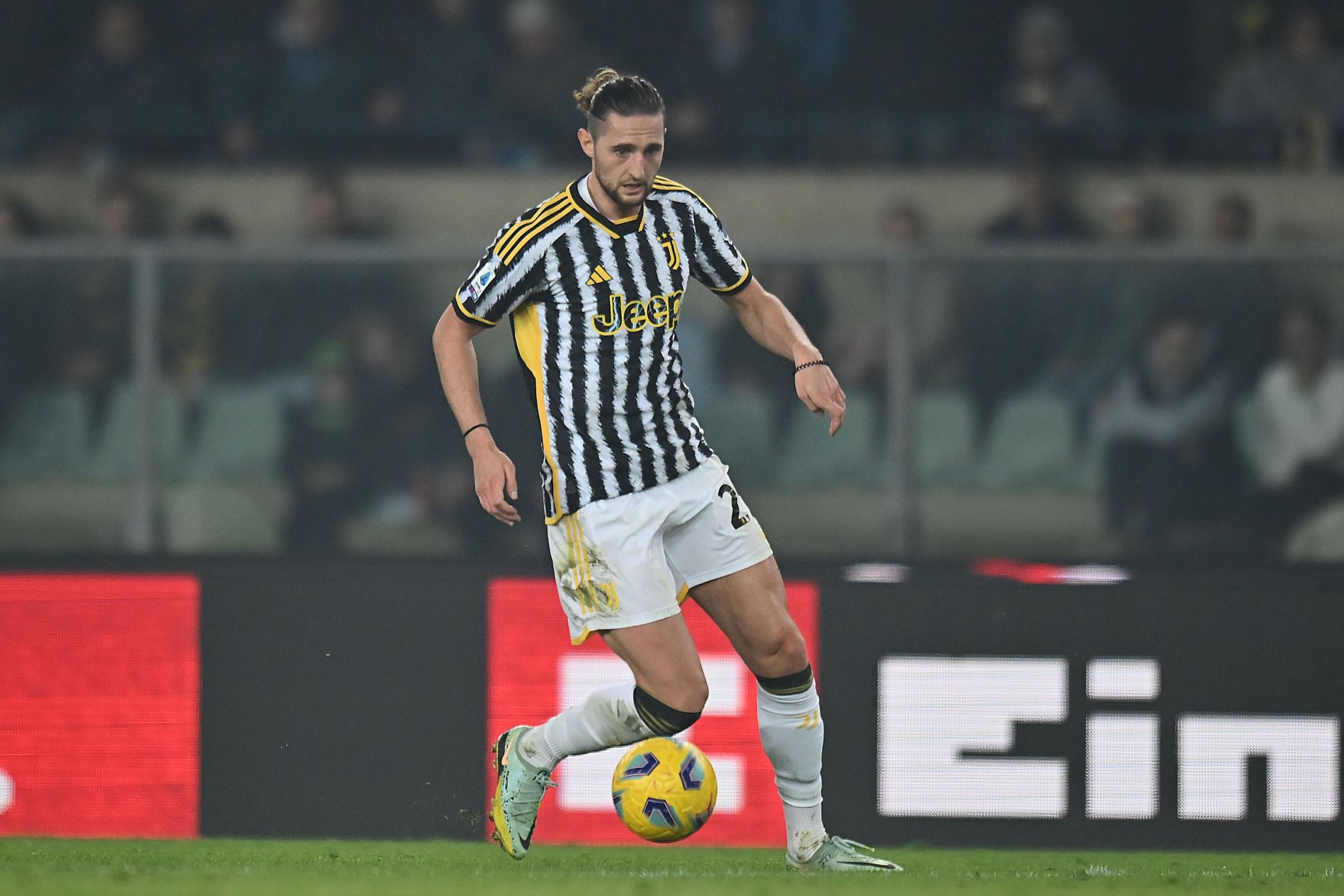 VERONA, ITALY - FEBRUARY 17: Adrien Rabiot of Juventus during the Serie A TIM match between Hellas Verona FC and Juventus - Serie A TIM at Stadio Marcantonio Bentegodi on February 17, 2024 in Verona, Italy. (Photo by