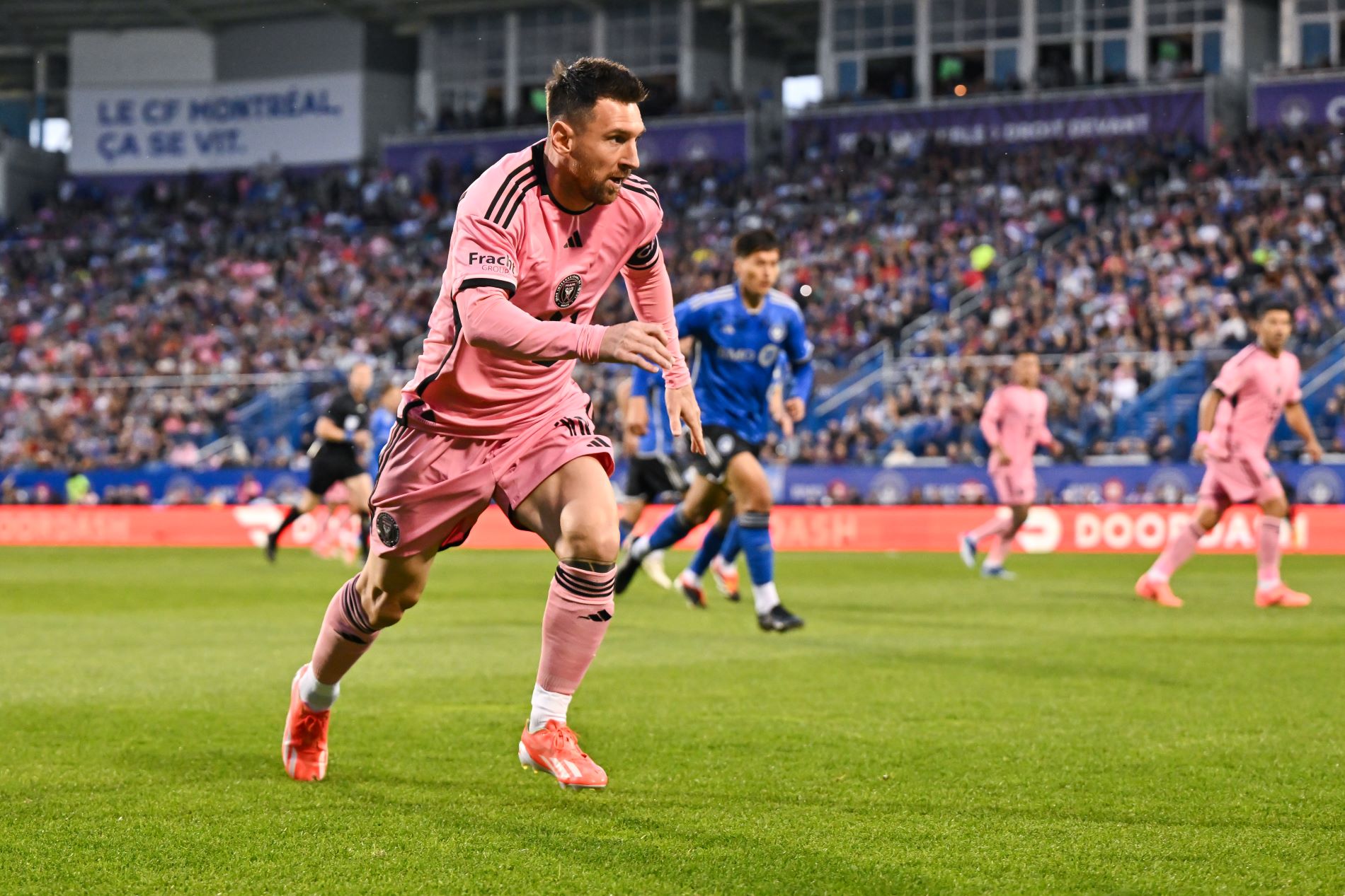MONTREAL, CANADA - MAY 11: Lionel Messi #10 of Inter Miami runs the field in the game against CF Montréal during the first half at Saputo Stadium on May 11, 2024 in Montreal, Quebec, Canada. Inter Miami defeated CF Montréal 3-2. (Photo by Minas Panagiotakis/Getty Images)