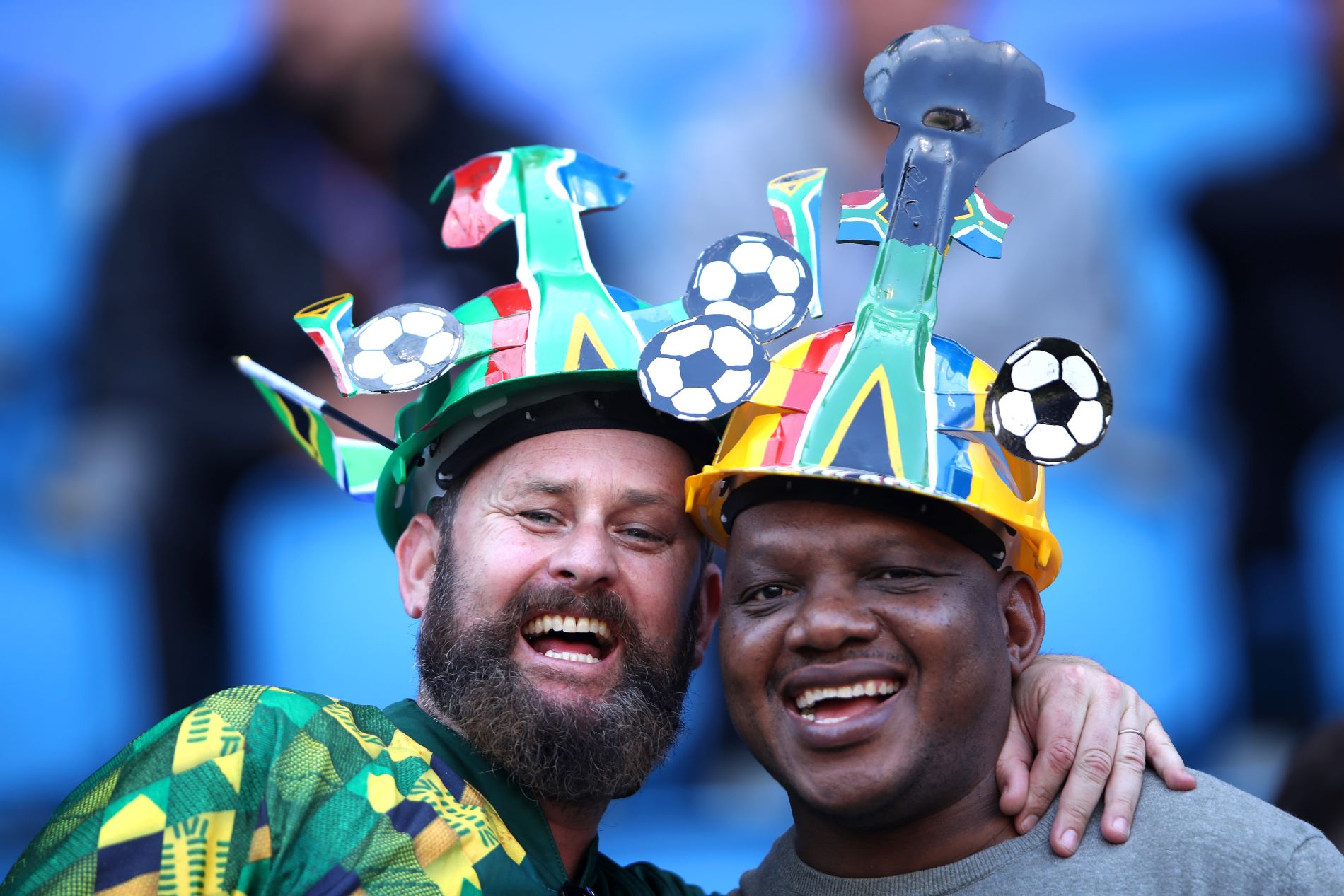 LE HAVRE, FRANCE - JUNE 08: Fans of South Africa look on prior to the 2019 FIFA Women's World Cup France group B match between Spain and South Africa at Stade Oceane on June 08, 2019 in Le Havre, France. (Photo by Alex Grimm/Getty Images)