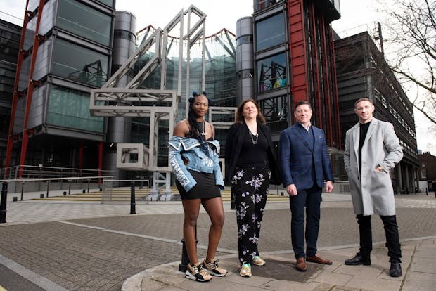 From left to right: Clarissa Shields, Louisa Compton, Peter Murray and Brendan Loughanne. (Photo by PFL/Channel 4).