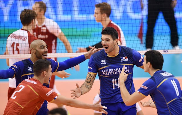 France face Poland at 2018 FIVB World Championships (Photo by Lukasz Sobala/PressFocus/MB Media/Getty Images)