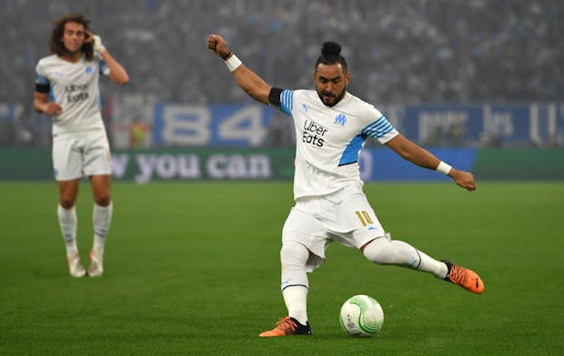 Dimitri Payet of Olympique de Marseille during the Uefa Conference League semi-final second leg match against Feyenoord on May 5, 2022 (by Chris Ricco/Getty Images)