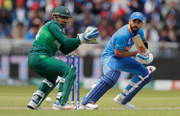 India v Pakistan Cricket World Cup match, June 2019 in Manchester (Photo by Tom Jenkins/Getty Images)