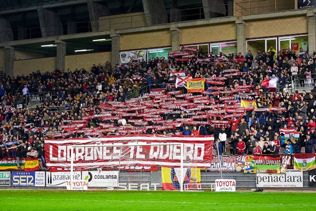 Fans of Primera RFEF side UD Logrones (Photo by Quality Sport Images/Getty Images)
