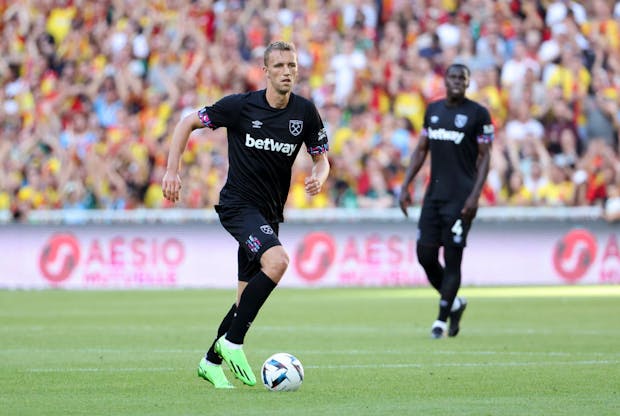 Tomas Soucek of West Ham during the pre-season friendly match against RC Lens (Photo by Jean Catuffe/Getty Images)