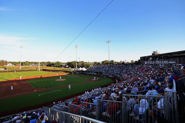 A general view of the 2022 MLB Field of Dreams game in Dyersville, Iowa. (Photo by Michael Reaves/Getty Images)