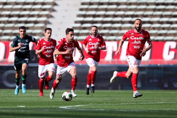 Action from the Supercoppa di Serie C match between SSC Bari and Sudtirol Calcio. (Photo by Donato Fasano/Getty Images)