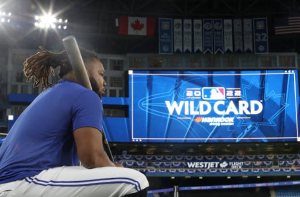Vladimir Guerrero Jr. of the Toronto Blue Jays prepares of the start of Major League Baseball's 2022 postseason. (Getty Images)