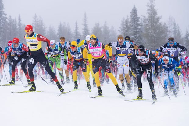 LEVI, FINLAND - APRIL 09: (L-R) Visma Ski Classics on April 9, 2022 in Setermoen-Bardufoss, Finland. (Photo by Christian Manzoni/NordicFocus/Getty Images)