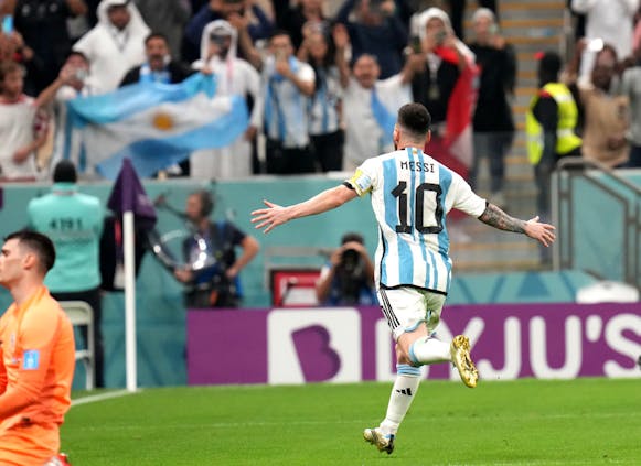 Lionel Messi of Argentina celebrates (Photo by MB Media/Getty Images)