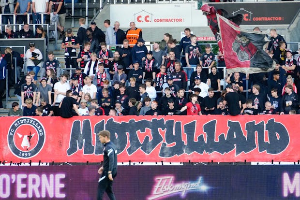 Supporters of Danish Superliga side FC Midtjylland (Photo by Geert van Erven/BSR Agency/Getty Images)