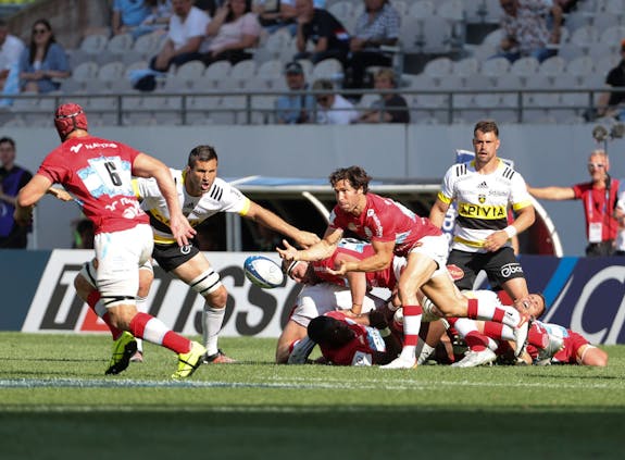 Maxime Machenaud of Racing 92 during the Champions Cup semi-final (Photo by John Berry/Getty Images)