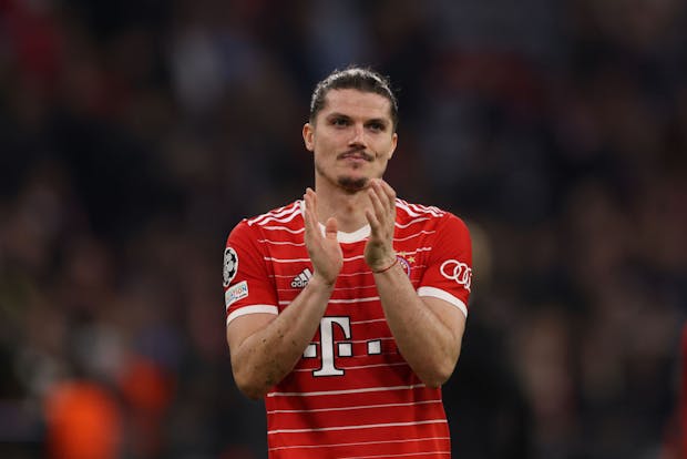 Austrian midfielder Marcel Sabitzer of Bayern Munich in Uefa Champions League action (Photo by Jonathan Moscrop/Getty Images)