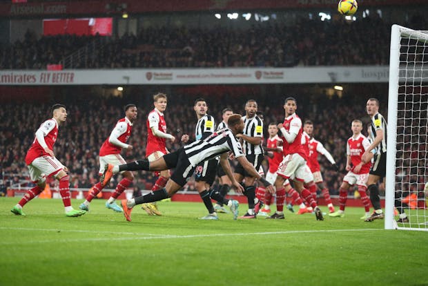Action from the Premier League match between Arsenal and Newcastle United at Emirates Stadium. (Photo by James Williamson - AMA/Getty Images)