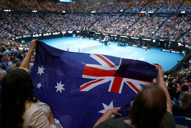 Spectators watch the women’s singles final between Ashleigh Barty and Danielle Collins during the 2022 Australian Open (by Darrian Traynor/Getty Images)