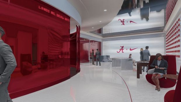 Renderings of Alabama's dedicated NIL hub called The Advantage Center as part of the deal with Learfield (Learfield)