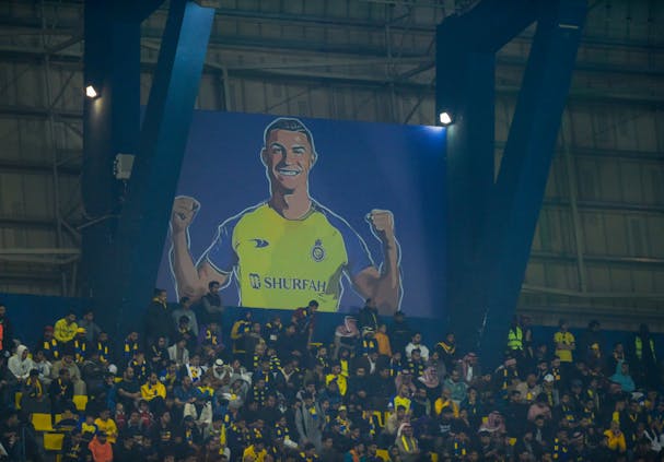 An illustration of Cristiano Ronaldo during Saudi Pro League match on January 22, 2023 in Riyadh (Photo by Khalid Alhaj/MB Media/Getty Images)