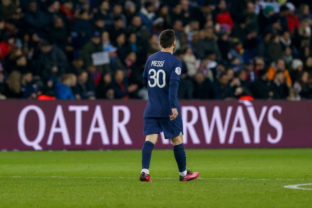 Lionel Messi #30 of PSG during the Ligue 1 match v Toulouse FC on February 4, 2023 (Photo by Catherine Steenkeste/Getty Images)