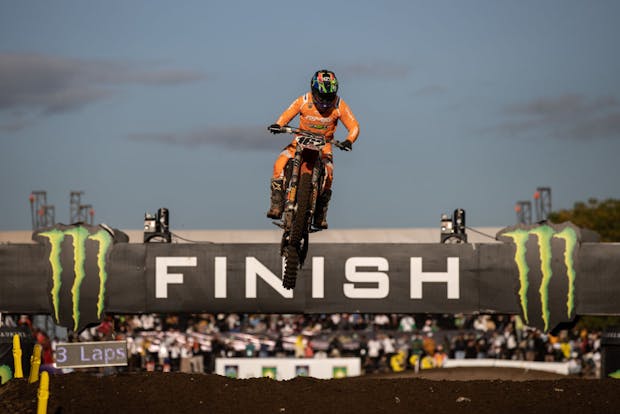 Farhan Hendra Fahrodjie of Indonesia rides during Race 2 of the 2022 MXGP of Indonesia (Photo by Robertus Pudyanto/Getty Images)