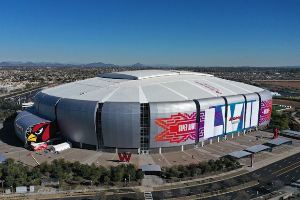 State Farm Stadium ahead of Super Bowl LVII (by Christian Petersen/Getty Images)