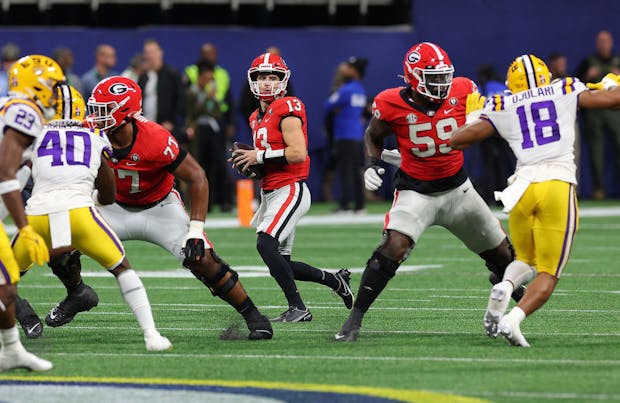 Georgia and Louisiana State competing in the SEC Championship in 2022 (Getty Images) 