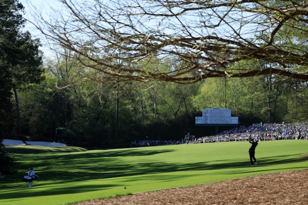 Scottie Scheffler on his way to victory during the final round of The 2022 Masters (by David Cannon/Getty Images)