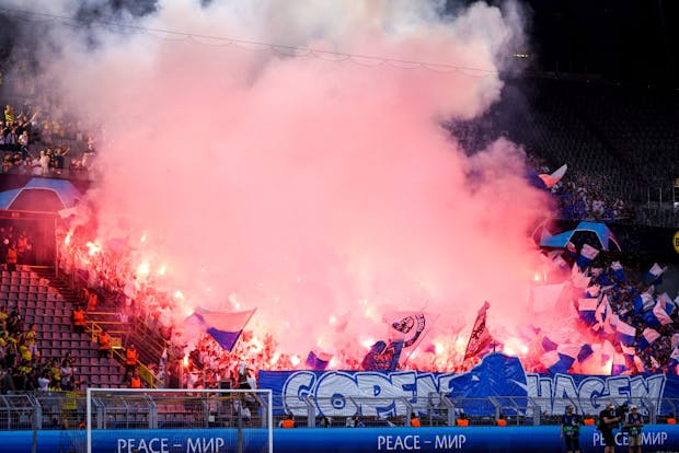 Supporters of FC Copenhagen (Photo by Marcel ter Bals/Orange Pictures/BSR Agency/Getty Images)