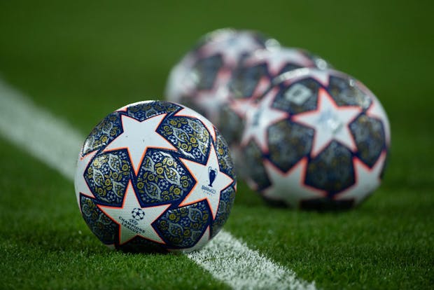 Official Adidas match balls before the Uefa Champions League round of 16 match between Liverpool and Real Madrid (Photo by Visionhaus/Getty Images)
