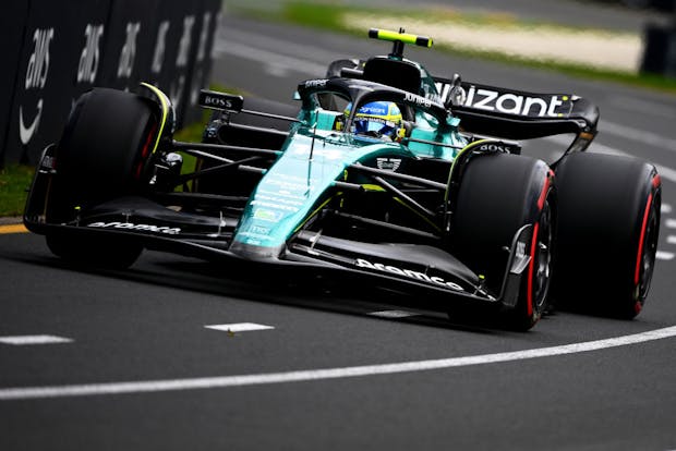 Fernando Alonso of Spain driving the Aston Martin AMR23 Mercedes (Photo by Quinn Rooney/Getty Images)