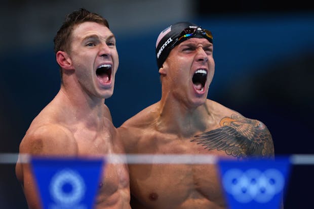 Team United States win gold medal and break the world record in the men's 4 x 100m medley relay Tokyo 2020 (Maddie Meyer/Getty Images)