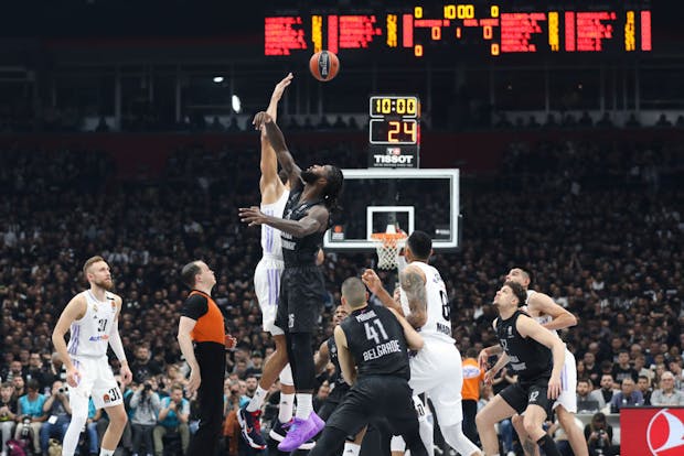 The EuroLeague Play Offs Game 4 match between Partizan Mozzart Bet Belgrade and Real Madrid on May 4, 2023 (by Nikola Krstic/MB Media/Getty Images)