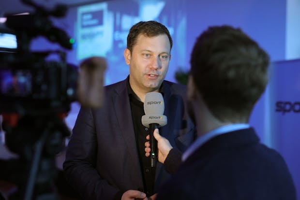 Lars Klingbeil of German Social Democrats interviewed on Sport1 at esports event (Photo by Andreas Rentz/Getty Images for SPORT1 | SKW Schwarz I ESBD)