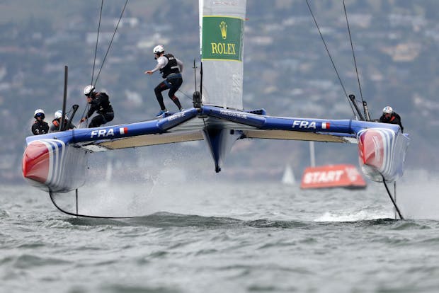 Team France practices on the San Francisco Bay ahead of the SailGP season 3 Grand Final (Photo by Ezra Shaw/Getty Images)