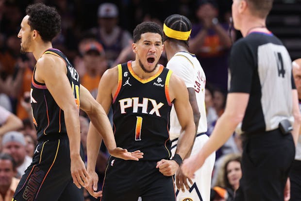 Devin Booker of the Phoenix Suns.  (Photo by Christian Petersen/Getty Images)