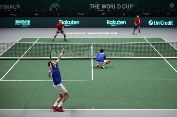 France take on the Czech Republic during the Group C round robin match of the 2021 Davis Cup (by Adam Pretty/Getty Images).