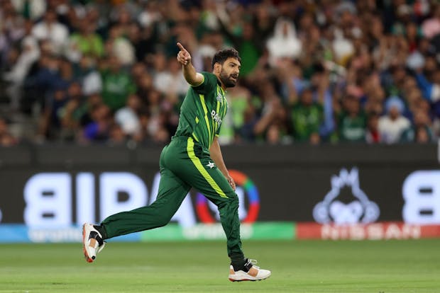 Pakistan's Haris Rauf will be one of the international stars in Major League Cricket. (Photo by Mark Kolbe/Getty Images)