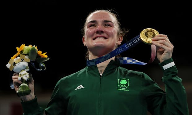 Ireland's Kellie Harrington wins gold for the women's lightweight category at the Tokyo Olympic Games in 2021. (Photo by Buda Mendes/Getty Images)
