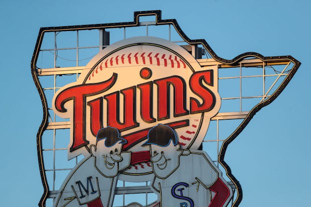 A general view of the Minnesota Twins sign at Target Field. (Photo by David Berding/Getty Images)