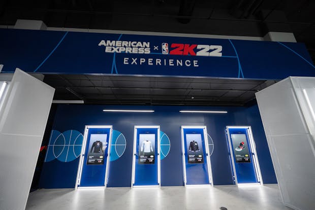 American Express, NBA & NBA 2K celebrate partnership renewal with the launch of the American Express x NBA 2K22 experience on Friday, Dec. 10, 2021, in Downtown Los Angeles. (Kyusung Gong/American Express via AP Images)