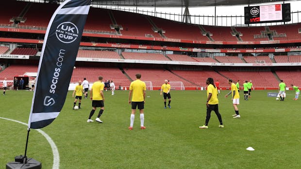 Arsenal fan token-holders at the Socios.com UK Fan Token Cup, a post-season event that allows prize-winning fans to play at Emirates Stadium. (Photo: Socios.com)    