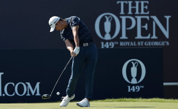 Collin Morikawa on his way to victory at the 149th Open Championship (by Tom Jenkins/Getty Images)