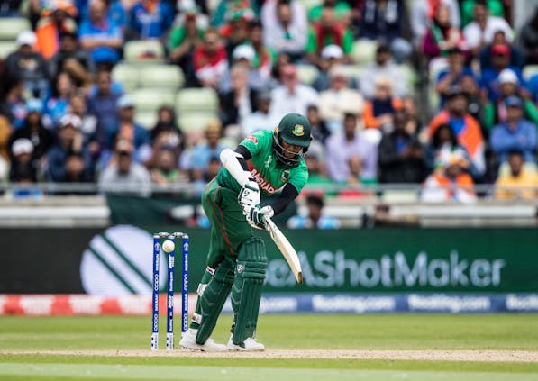 Shakib Al Hasan in action at the 2019 ICC Men's Cricket World Cup in England. (Photo by Andy Kearns/Getty Images)