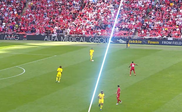 TGI Sport's PADS technology in use during this year's FA Cup Final between Liverpool and Chelsea. (Photo: TGI Sport).