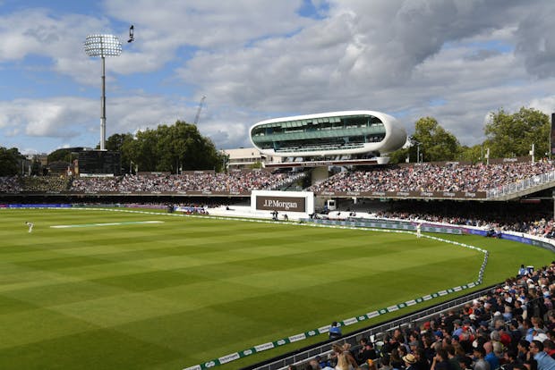 A general view of  the Nursery end of the ground and media centre at Lord's Cricket Ground (Photo by Stu Forster/Getty Images).