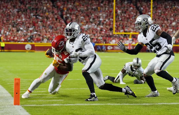 A National Football League game between Kansas City and Las Vegas. (Photo by Jason Hanna/Getty Images)