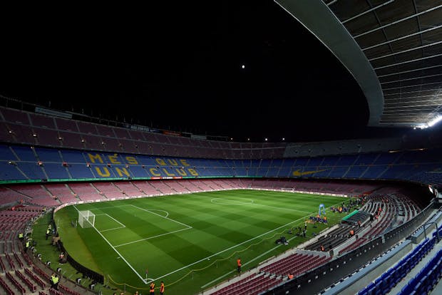 The Camp Nou prior to the LaLiga match between FC Barcelona and UD Almeria on November 5, 2022 (by Silvestre Szpylma/Quality Sport Images/Getty Images)