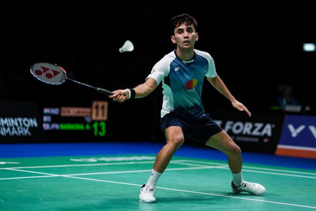 Lakshya Sen of India competes at the Denmark Open on October 21, 2022 (by Shi Tang/Getty Images)