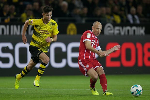 A German Bundesliga match between Borussia Dortmund and Bayern Munchen at the Signal Iduna Park in 2017. (Photo by Peter Lous/Soccrates/Getty Images).